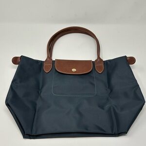 Longchamp Le Pliage Dark Gray Medium Long Handle Tote Bag